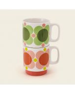 Orla Kiely Set of 2 Mugs - Bubblegum / Basil