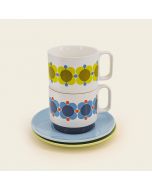 Orla Kiely Set of 2 Tea Cup and Saucer - Atomic Flower