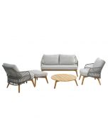 4 Seasons Outdoor Sempre Living Set with Footstool and Zucca Coffee Table