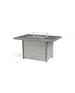 Kettler Palma Mini Fire Pit Table with Aluminium Top - White Wash