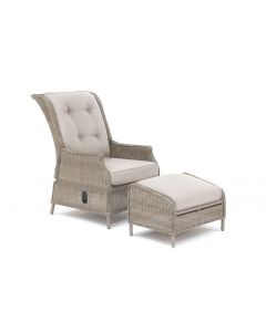 Kettler Palma Classic Recliner with Footstool - Oyster 