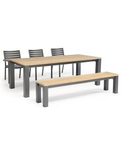 Kettler Elba Signature 6 Seat Dining Set with Chairs and Bench