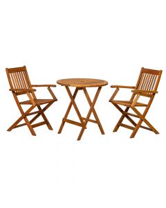 Royalcraft York 2 Seater Bistro Set with Folding Arm Chairs