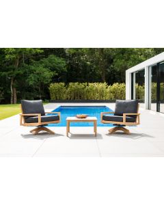 Alexander Rose Tivoli Roble Swivel Lounge Chair with Side Table Set