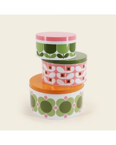 Orla Kiely Set of 3 Nesting Cake Tins - Bubblegum / Basil