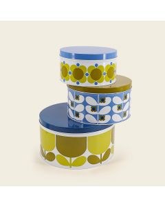 Orla Kiely Set of 3 Nesting Cake Tins - Sunflower / Sky 