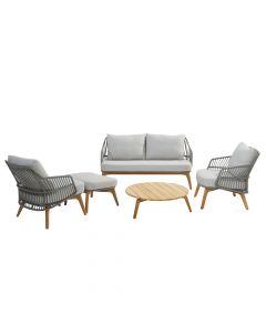 4 Seasons Outdoor Sempre Living Set with Footstool and Zucca Coffee Table