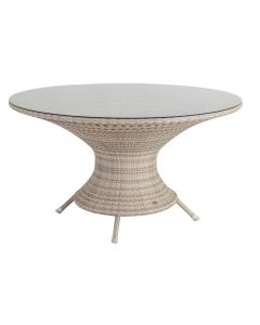 Alexander Rose Ocean Pearl Wave Round Table 130cm - Glass Top