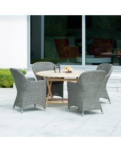 Alexander Rose Monte Carlo 4 Seat Dining Set with Roble Table
