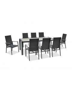 Kettler Surf Active 8 Seat Dining Set with Multi-Position Dining Chairs