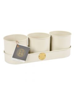 Burgon and Ball Sophie Conran Set of 3 Herb Pots - Buttermilk