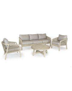 Kettler Cora Rope 3 Seat Sofa Lounge Set with Round Coffee Table