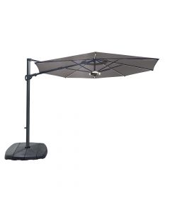 Kettler 3.3m Free Arm Parasol with LED Lights and Bluetooth Speaker - Taupe