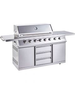 Outback Signature II 6 Burner Hybrid Gas BBQ - Stainless Steel - FREE Rotisserie!